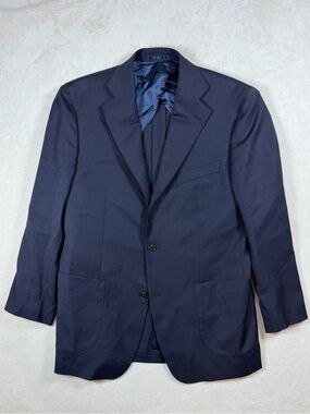 Atelier Munro 42R 52EU Patch Pocket Made in Italy Woven Navy Sport Coat Blazer